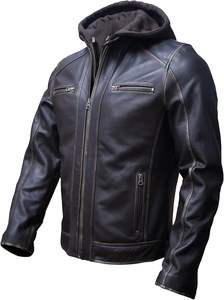 Chaqueta de Motociclismo para Hombre, Estilo Bomber Clásico, Forro Acolchado, Cuero de Oveja de Alta Calidad, Desmontable, para Carreras de Autos - Product Image 4