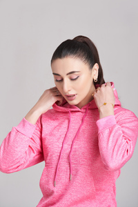 Respirant séchage rapide marque personnalisée fermeture éclair deux pièces ensembles entraînement de gymnastique course Fitness femmes OEM survêtement - Product Image 5