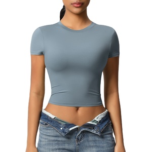 Camisetas Deportivas Lisas de Alta Calidad para Mujer, Ropa de Yoga, Fabricante de Ropa Deportiva, Camisetas de Entrenamiento para Mujer - Product Image 1