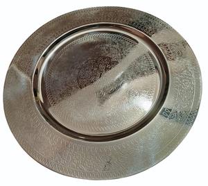 Assiette de service de vente chaude avec bordure design, plat et plateau de style moderne nickelé pour servir - Product Image 3