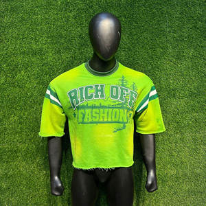 เสื้อยืดบ็อกซี่โอเวอร์ไซส์ผ้าตาข่ายแนวสตรีทแวร์สไตล์วินเทจเสื้อครอปฟุตบอลเสื้อครอปท็อปเสื้อครอปไอซ์ฮอกกี้น้ำแข็ง - Product Image 2