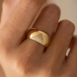 Bague de déclaration en diamant véritable géométrique, bijoux de mode, vente en gros, bague de mariage en diamant, offre spéciale, 2023 - Product Image 3