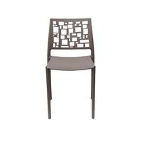 Chaise CUBICARA en polypropylène gris tourterelle moderne de Ws Design, modèle 859, pour cuisine et restaurant, confortable et élégante