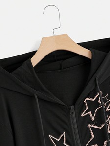 Sudadera Unisex de Moda Invernal 100% Algodón con Lavado Decolorado, Estilo Urbano, con Bordado y Detalles Decorativos de Pedrería - Product Image 6