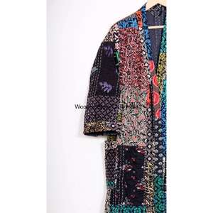 Veste kimono en coton pur 100 % fait main en Inde, veste d'hiver, veste kimono en coton fait main, kimono vintage, robes kimono courtes - Product Image 3