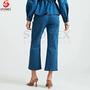 ชุดเสื้อผ้า2ชิ้นสำหรับผู้หญิงกางเกงยีนส์และเสื้อแจ็กเก็ต - Product Image 4