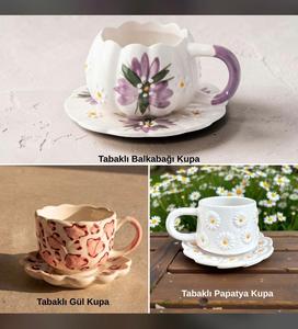 ชุดแก้วกาแฟเซรามิกตุรกีแบบวินเทจคลาสสิก วาดลายด้วยมือ ทำด้วยมือ พร้อมถาดลายผลไม้ สำหรับงานเลี้ยง ใช้กับเครื่องล้างจานได้ บรรจุในกล่องของขวัญขนาดใหญ่ DAFNI - Product Image 4