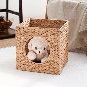 SALE! Wholesale Best Selling 2025 Water Hyacinth Woven Cave <b>Cat</b> <b>Beds</b> for Indoor <b>Cats</b> and Small Dogs, <b>Wicker</b> Square <b>Cat</b> House - Product Image 4