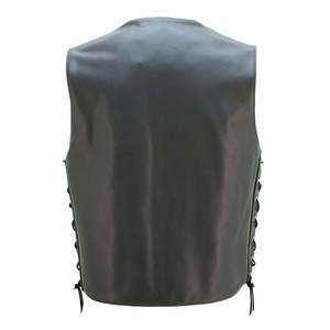 Chaleco de Cuero Gótico de Invierno para Hombre, Transpirable, con Cierre de Botones, Bolsillos Laterales, Cintura Ajustable con Cordones, Estilo Motero - Product Image 6