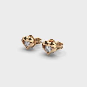 Boucles d'oreilles en diamant cultivé en laboratoire en forme de cœur en or blanc / rose / jaune 18 carats pour femmes - Product Image 5