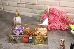 Vintage Style Home Decorative Tapered <b>Glass</b> Six Compartment <b>Jewelry</b> <b>Box</b> Handcrafted Brass <b>Glass</b> Customizable Design Bulk - Product Image 2