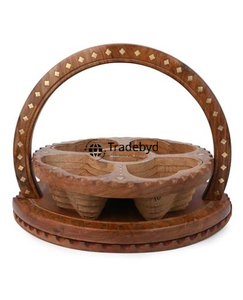 Panier à fruits secs en bois moderne écologique de qualité supérieure, rangement pour collations en bois naturel pour la maison, l'hôtel et les cadeaux d'entreprise Tradebyd - Product Image 4