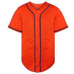 Custom Embroidery Baseball Jersey Men's V-neck Full Button-Down Breathable 280g <b>Mesh</b> Sportswear Team Practice Shirt Short Sleeve - Product Image 3