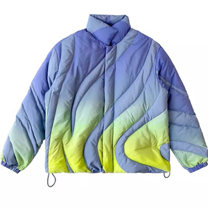 Oem algodón acolchado invierno puffer chaqueta diseño personalizado todo completo sublimación impresión gradiente burbuja chaquetas para los hombres 2025 - Product Image 1