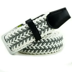 Wholesale INJAE VINA GOLF Casual Multicolored Braided <b>Elastic</b> Stretch Heat-Transfer Printed Golf <b>Belt</b> High Quality Alloy PU - Product Image 1