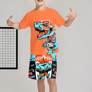 Novedad de verano 2025, conjuntos de pantalones cortos informales para niños, Conjunto de camiseta de manga corta y pantalones cortos, ropa para niños - Product Image 1