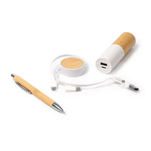 Set Regalo Ancha con Powerbank Sostenibile e Penna, Gadget Tecnologici Ecosostenibili - Product Image 2
