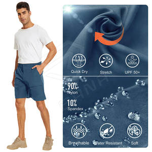 กางเกงขาสั้นคาร์โก้ผ้าลูกฟูกผู้ชายสไตล์สตรีทแวร์ลำลองสำหรับฤดูร้อน ดีไซน์หลายกระเป๋า ลายเรียบ ระบายอากาศได้ดี กันน้ำ - Product Image 3