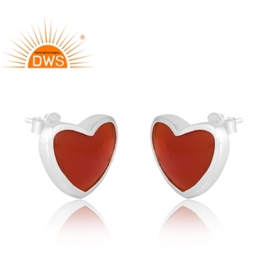Dernière vente 925 argent Sterling naturel rouge Onyx pierre précieuse boucle d'oreille bijoux personnalisés pour les femmes cadeau pour elle - Product Image 3