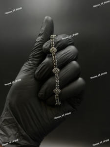 Classic <b>Black</b> Stone Tennis Moissanite Diamond <b>Bracelet</b> Silver Modern Link <b>Bracelet</b> For <b>Women</b> Wedding Party Jewelry - Product Image 3