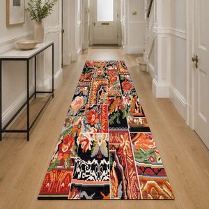 RUGS DEPOT LXDP-0901 Wholesale Red Burgundy Contemporary Abstract Digital Printed Machine Washable Chenille Area Rug Non <b>Slip</b> - Product Image 5