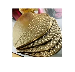 Lotus Leaf <b>Coasters</b> Gold <b>for</b> <b>Drink</b> Table Top <b>Coaster</b> Metal Cup Mat Dinning Room Placemat <b>for</b> Home Decorative - Product Image 1