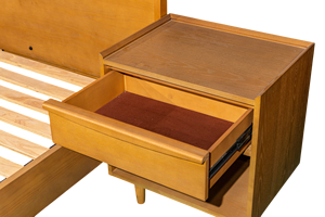 Mesita de Noche de Madera de Roble de Diseño Moderno, Ecológica y Elegante, Muebles para Dormitorio de Apartamento, Color Natural, Pintura de PU, Uso en Hoteles, Almacenamiento - Product Image 2