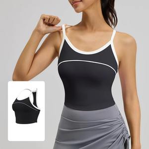 Custom Wholesale High Performance Women Yoga Tank Top Slim Fit Soft Stretchable <b>Fabric</b> Fitness Workout Tank Top - Product Image 2