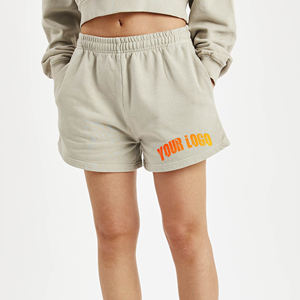 Vente en gros de shorts de jogging en molleton 100% coton 250 GSM pour femmes, shorts brodés chauds, shorts de course décontractés et respirants pour la gym - Product Image 3