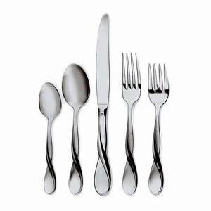 Juego de 4 cubiertos de acero inoxidable con mango de lujo, acabado plateado, perfecto para vajilla, uso en cocina, cubiertos de alta calidad - Product Image 2