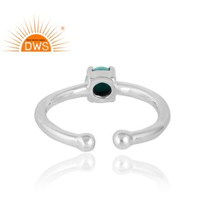 Hot Selling Fine Sterling Silver Natural Arizona Turquoise Gemstone <b>Adjustable</b> <b>Ring</b> Custom Jewelry Manufacturer - Product Image 5