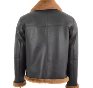 Chaqueta de cuero de piel de estilo aviador Esprit de invierno para hombre, cierre de cremallera de cuero genuino de calidad superior personalizable al por mayor - Product Image 5