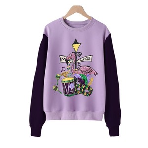 Designer Mardi Gras Nouveau Sweat-shirt Confortable pour Femmes Plus Size Custom Sequined Design Logo Make in India - Product Image 1