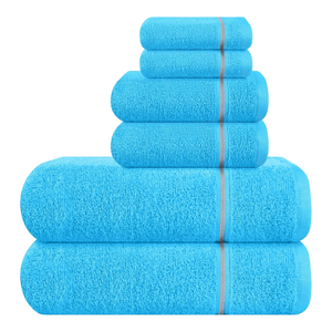 Vente en gros Ensemble de 8 serviettes de bain en coton éponge ultra doux et écologique personnalisé Peluche absorbante à séchage rapide pour les hôtels Tapis de baignoire - Product Image 1