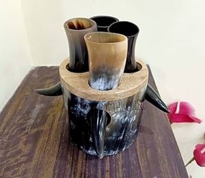 Cuerno Rústico Vikingo para Beber, Taza para Festivales Medievales, Auténtico Cuerno Vikingo para Beber Hidromiel y Cerveza, para Bares y Clubes - Product Image 4