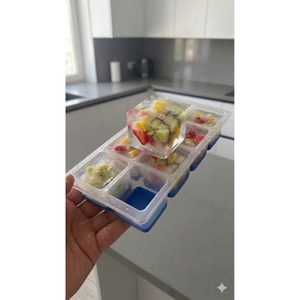 Moule à glaçons carré en plastique bleu de 50x50 mm, lot de 8, grand format, antiadhésif, facile à démouler, sans BPA, compatible lave-vaisselle, design sportif, pour boissons - Product Image 3