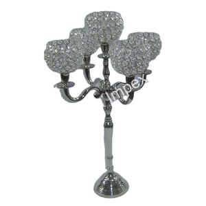 Candélabre en cristal à 5 bras pour bougies chauffe-plat, fournitures pour événements, décoration de table de fête, artisanat décoratif - Product Image 1