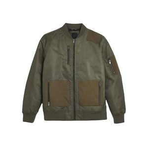 Best Manufacturing 2023 Men's Winter Bomber Jacket Coated Waterproof Breathable Silk Satin Canvas Fabric Collarless High Quality - Product Image 1