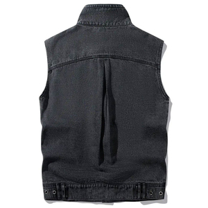 Chaleco vaquero informal de talla grande para hombre, chaleco sin mangas de algodón transpirable de Color sólido de nuevo diseño, talla personalizada para invierno - Product Image 2