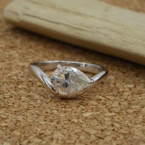 Brillant captivant laboratoire cultivé bague en diamant 925 argent poire coupe VVS2 IGI certifié exquis bijoux cadeau de mariage femmes - Product Image 5