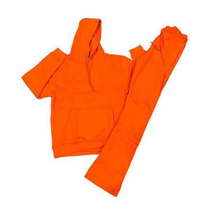 Conjunto de pantalones de chándal de sudor de algodón 100% personalizado, chándal con capucha de talla grande transpirable con sol que se desvanece, lavado ácido, estampado de puesta de sol, Invierno OEM - Product Image 6