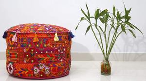 Housse de Pouf de Style Vintage, Patchwork brodé, housse de Pouf cousue à la main, Pouf de Pouf, vente en gros - Product Image 6