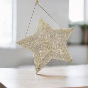 Adorno Colgante de Estrella Personalizado con Bordado de Cuentas para Suministro al por Mayor | Adorno Colgante de Estrella Decorativo con Bordado de Cuentas - Product Image 3