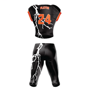 Conjunto de entrenamiento de fútbol americano con Jersey absorbente de sudor de tela de poliéster y pantalones para atletas - Product Image 2