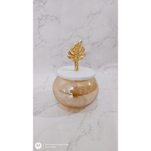 Elegante tarro de almacenamiento de cera para velas con diseño de hoja de aluminio superior perfecto para la decoración del hogar y la boda - Product Image 6