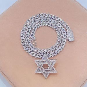 จี้รูปดาว VVS น้ำแข็ง-925เงินสเตอริ่งสร้อยคอฮิปฮอปทุกเพศ - Product Image 3