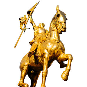 Estatua de bronce tallada a mano Escultura de Juana de Arco Artesanía de metal Mujer griega montando a caballo con bandera nacional - Product Image 6