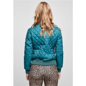Chaqueta de nailon acolchada con diamantes ligera y delgada para mujer, chaqueta bomber transpirable de poliéster personalizada para mujer, chaquetas cortavientos de secado rápido - Product Image 2