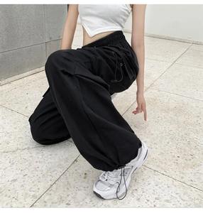 2025-26 Women Casual Joggers <b>Pants</b> Solid Low Waist <b>Pants</b> Drawstring Wide Leg Baggy Trousers Streetwear <b>Oversize</b> Sweatpants - Product Image 4