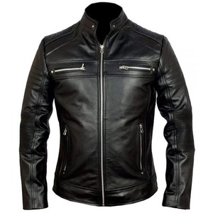 Veste en cuir véritable pour homme, de haute qualité, décontractée, tendance, en toile imperméable, antibactérienne, hiver, personnalisable - Product Image 6